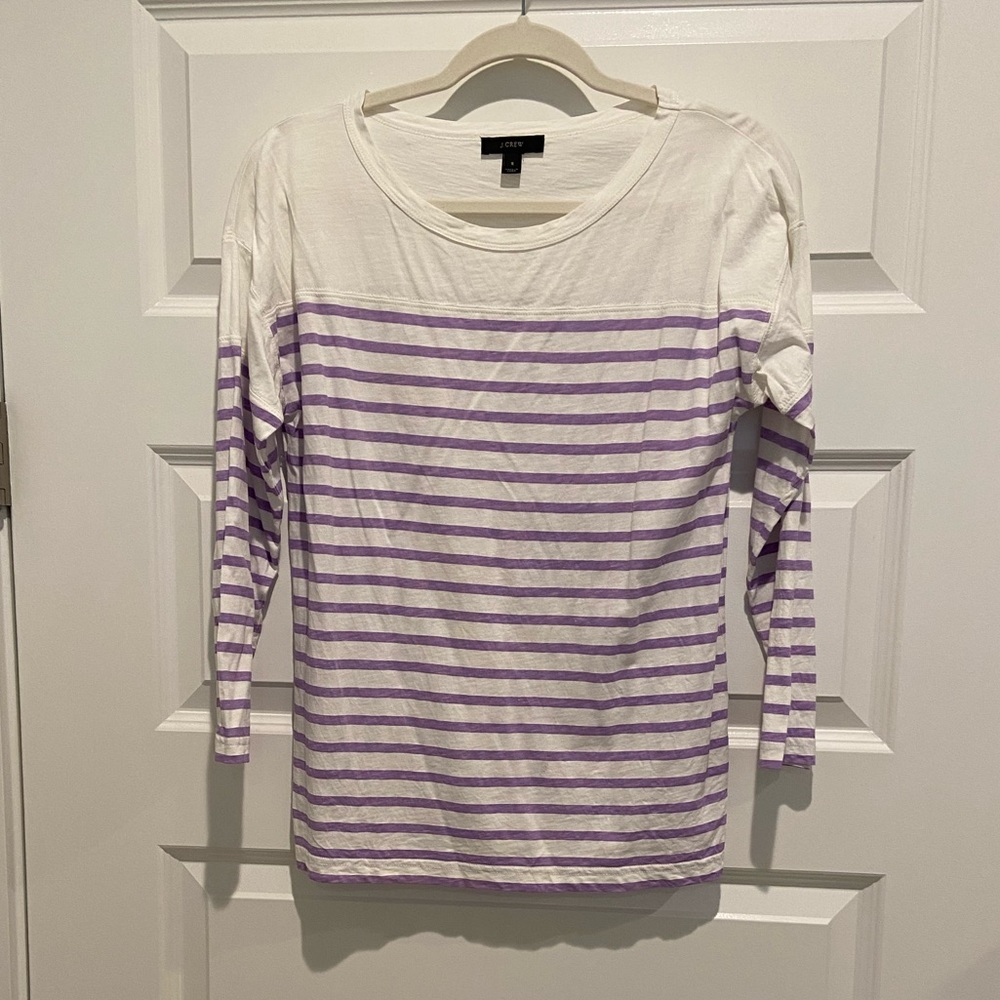 J Crew Striped 3/4 Sleeve T-Shirt